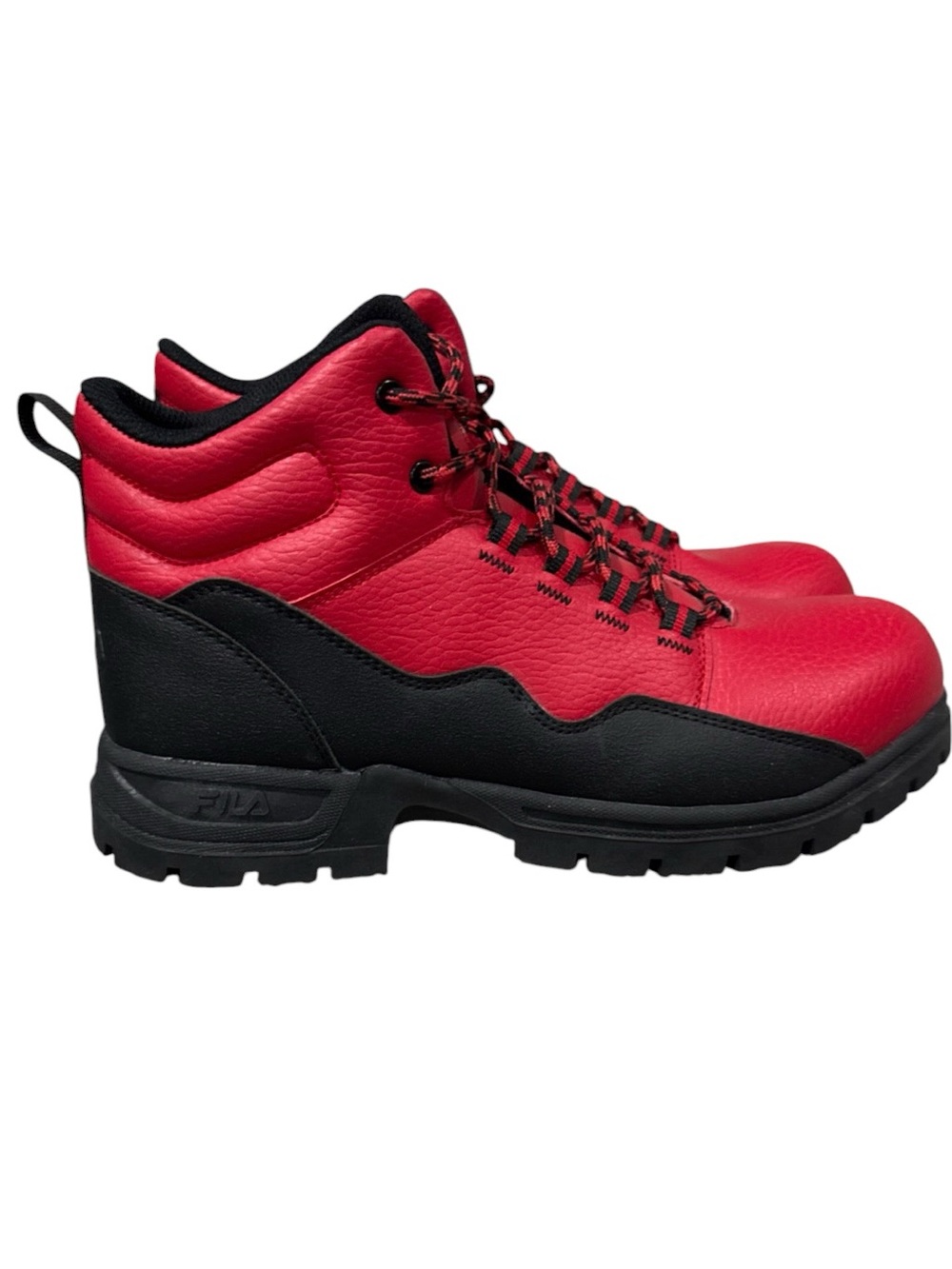FILA Derail Trail High Top Boots in the Red / Black Color-way. Men 8 / Women 9.5